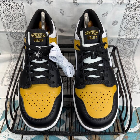 NEW KEEN Overton Work Shoe (Carbon Toe) Leather Yellow/White/Black Mens Sz 9D - Picture 3 of 9